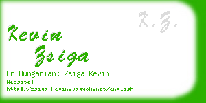 kevin zsiga business card